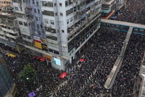Sea of protesters brings Hong Kong to a standstill
